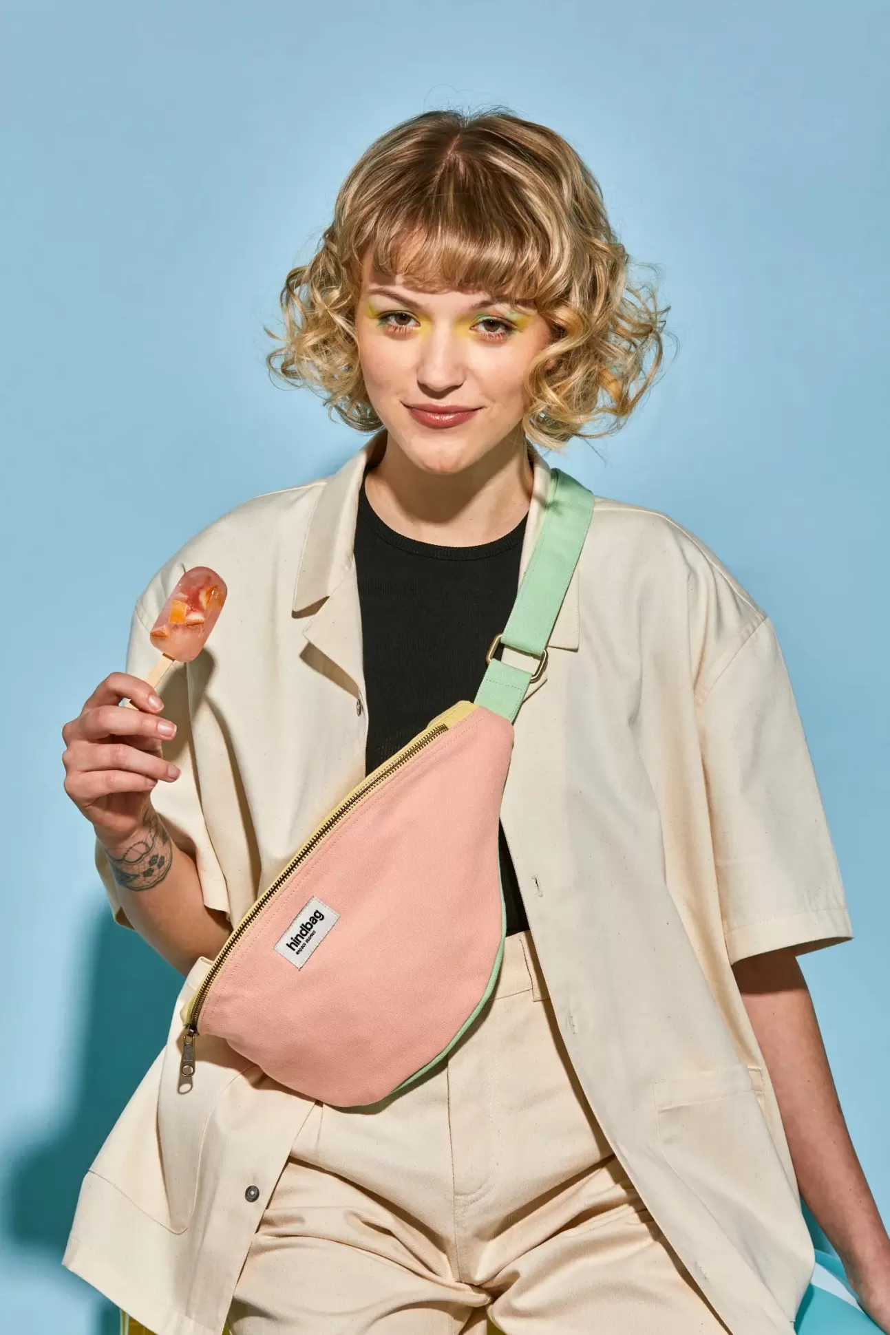 Hindbag Fanny Pack>Belt Bag L Sasha Tricolor Peach Melba
