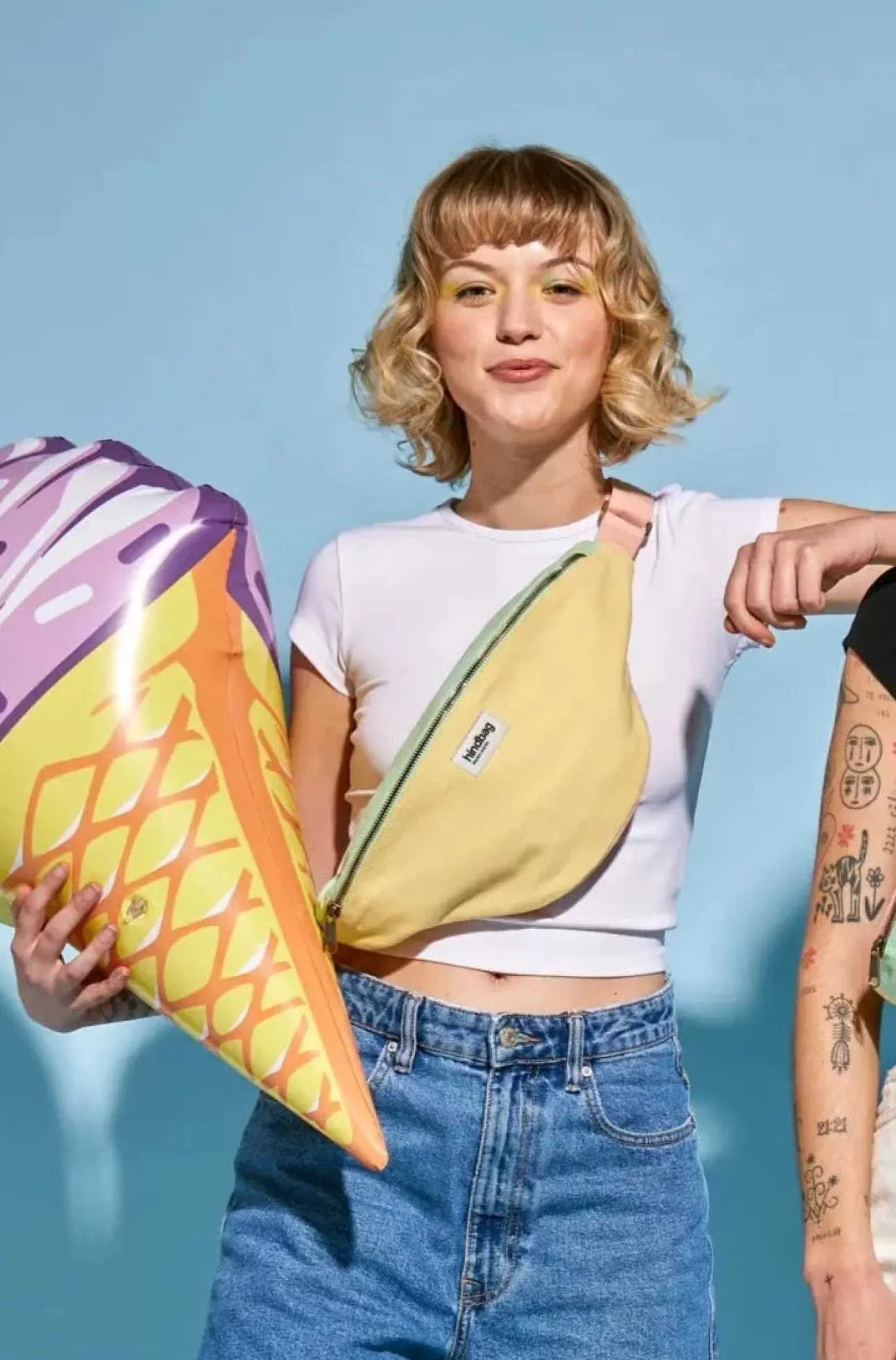 Hindbag Fanny Pack>Belt Bag L Sasha Tricolore Frosted Lemon