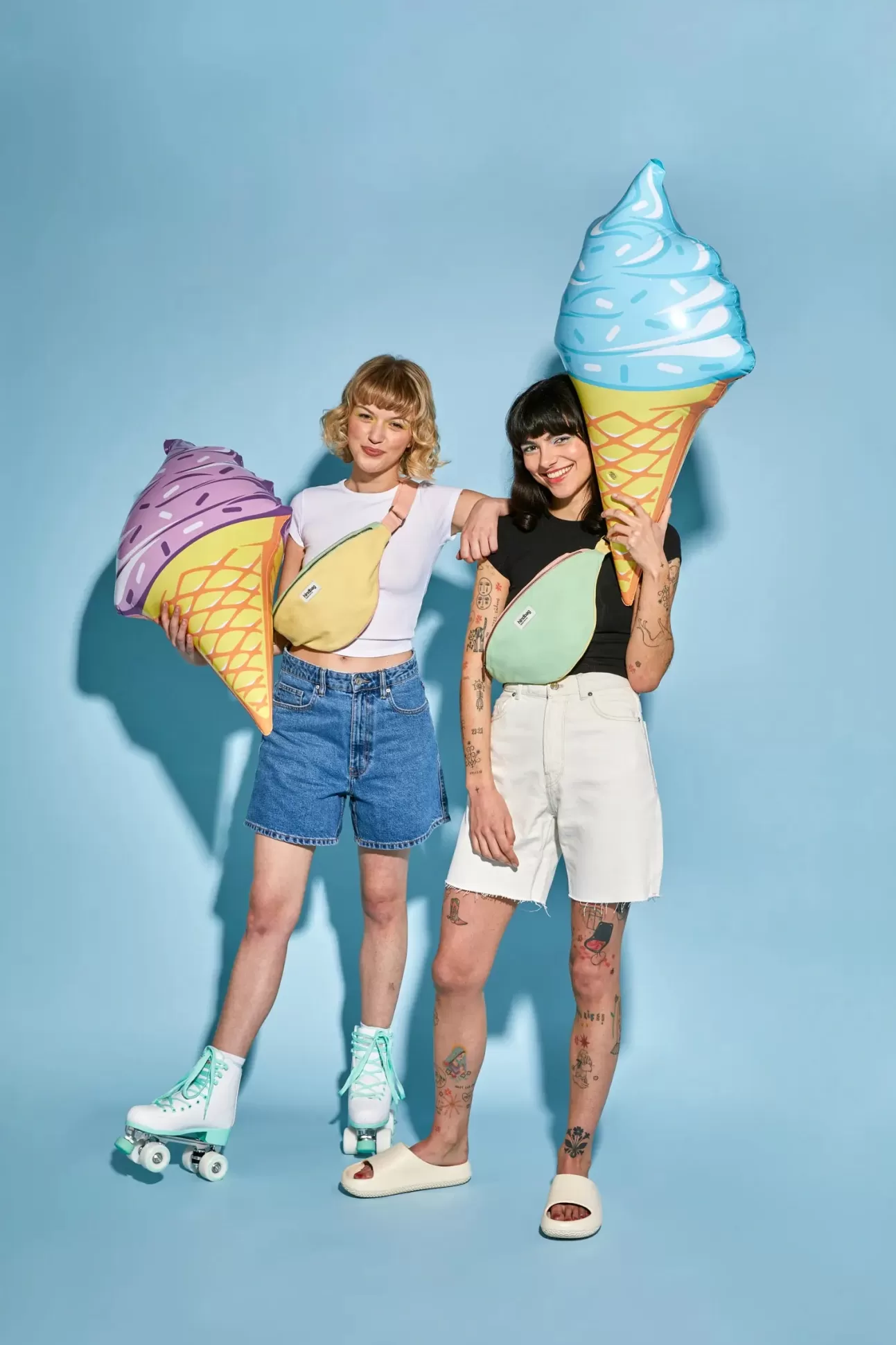 Hindbag Fanny Pack>Belt Bag L Sasha Tricolore Frosted Lemon